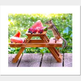 Chipmunk has a picnic Posters and Art